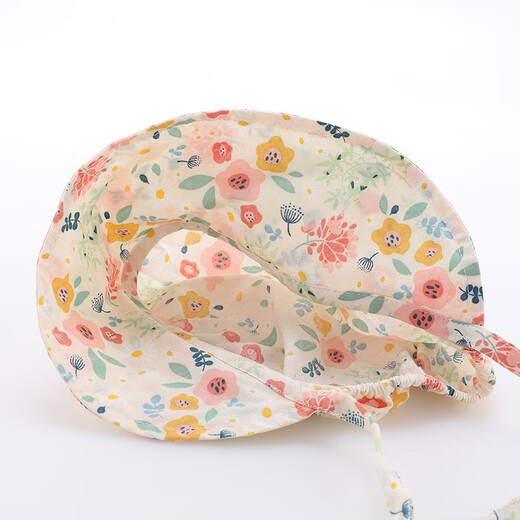 Rabbit Big Wen recién nacido Baby and Wathler Spring y verano Estilo delgado 0-3-6-12 meses Baby Girl Cotton Sun Visor para niños Hat recién nacido Xiaoqiu Beige Court Hat 40-48cm (3-20 meses recomendado)