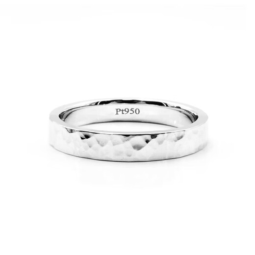 Lotus Pt950 ring, platinum pair of rings, couple style, handmade hammer pattern, fashionable and popular, platinum hammer pattern labor fee + deposit