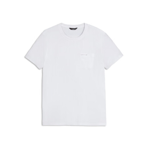 Jinba Men's Clothing 2025 Spring and Summer New Men's Round Neck Thin Business Casual Short Sleeve Texture White T-Sleeve BTCE1342 White S (165)
