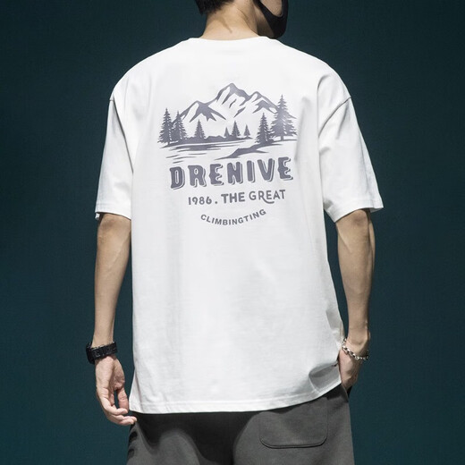 Baumwoll kurzärmeligte T-Shirt für Männer, die große halbärmelige T-Shirt American High Street gedrucktes Kurzärärt-T-Shirt für Männer T1506 Dark Green l