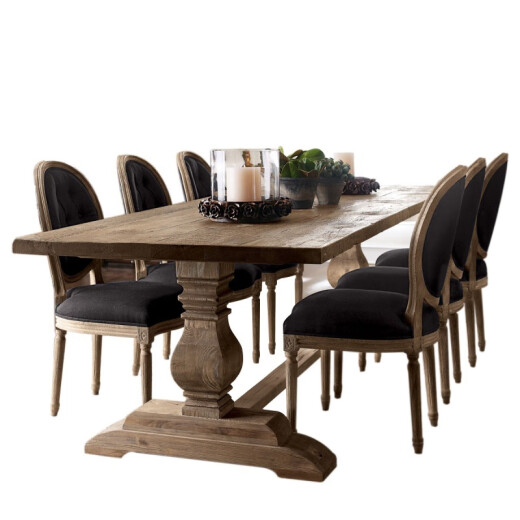 Yu Mengxindi American retro large board long table country villa solid wood French log long table European style old conference table 300*100*75