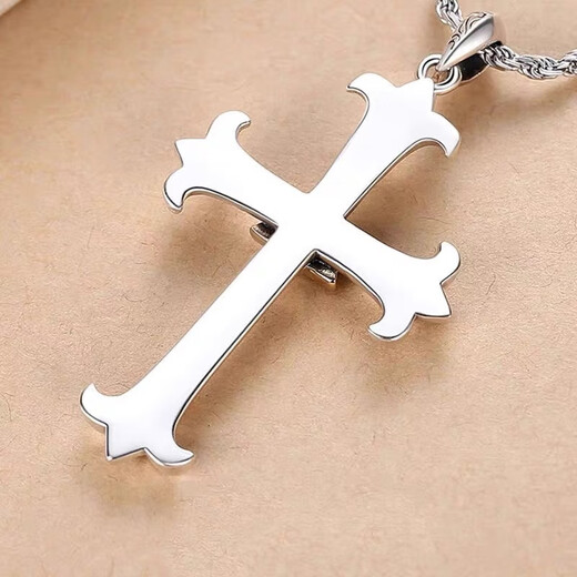 Zhixun God's Eye 9999 sterling silver cross necklace men's pure silver pendant birthday gift for boyfriend with braided adjustable wax rope 9999 pure silver weighs about 8.5g