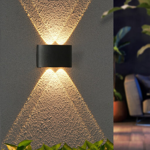 Yilin outdoor wall light up and down light-emitting exterior wall light minimalist led outdoor lighting double-head courtyard waterproof wall light B15-2W three-color dimming W+WW