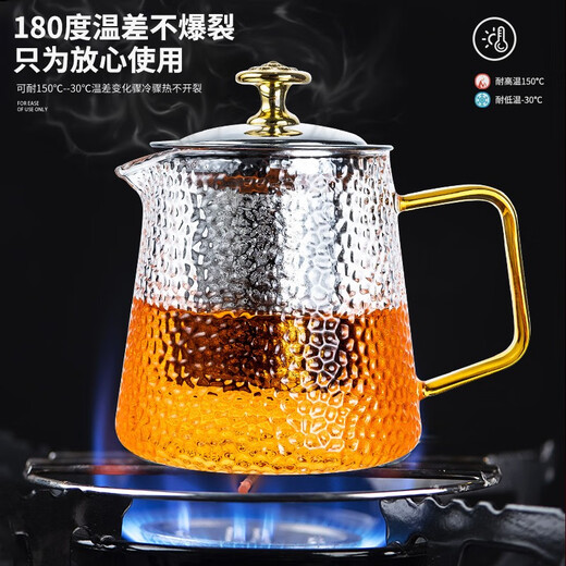 Zhengyang glass tea set set for home small set of Kung Fu tea cups simple transparent black tea tea set office living room tea elegant pot (dragon cup/six colors) cup holder + rectangular (striped) white
