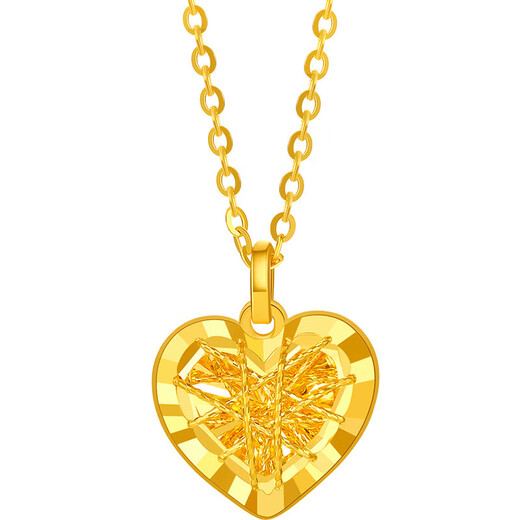 Saturday blessing flash love gold necklace female pendant birthday gift price A0613469 about 3.55g40+5cm