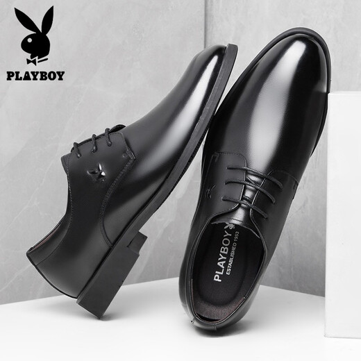 Chaussures en cuir playboy Clothing formels de commerce de repos de printemps top top cowhers hoeshoes masculins pour hommes chaussures en cuir masculin 1591 noir 43