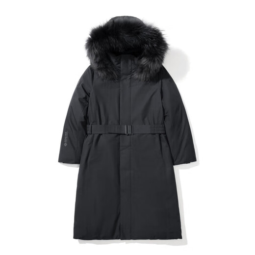 KOLON SPORT/Kelong down jacket Women's polar series windproof waist-retraction long goose down jacket Black BL 165/M
