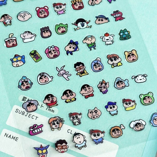 Runhuanian crayons Shin-shirt sticker small pattern cute cartoon pen sticker water cup sticker mobile phone sticker Crayons Shin-shirt (56 stickers/picture) 1 picture
