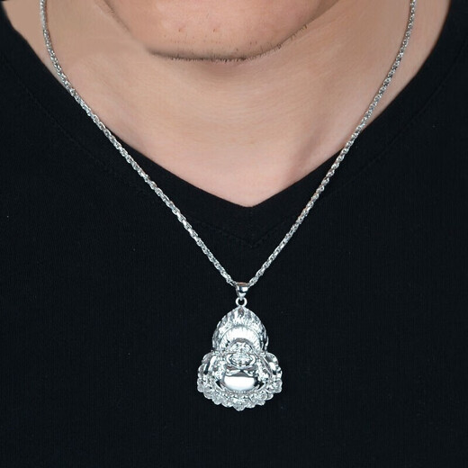 Xizhao Jewelry Platinum Pendant Flame Buddha Pendant PT950 Small Gold Buddha Pendant Women's Maitreya Buddha Big Belly Buddha Pendant Customized 60g Shipping in 1-10 working days