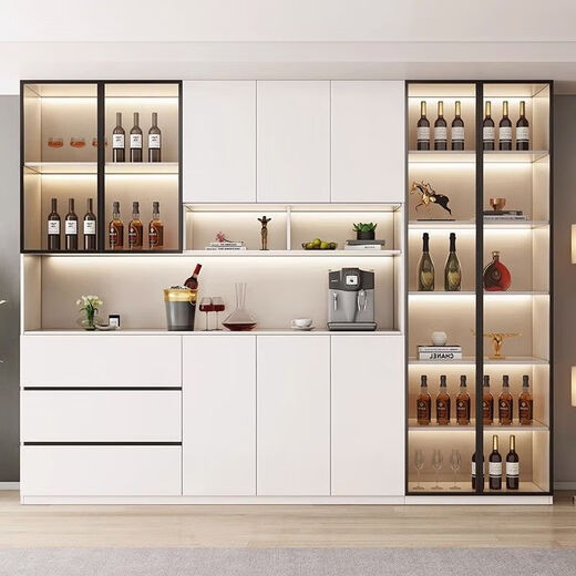 Yingtaoge aparador sala de estar almacenamiento integrado moderno gabinete de vino de madera maciza montado en la pared multifuncional personalizado de pie ligero de lujo pequeño gabinete de té estilo 8 200 * 42 * zócalo de pista libre de madera maciza tablero ecológico de madera maciza