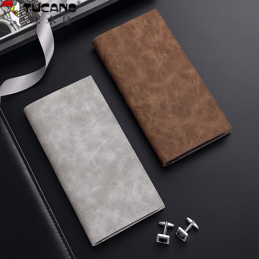 Woodpecker (Tucano) Luxury Luxury Simple Men's Men's Young Men's Japane's Toile Long Men's Thin Niche Wallet Men's Money Retro Black