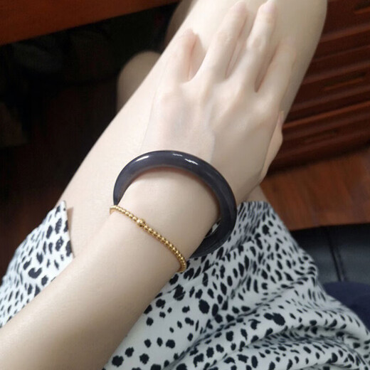 Yuan tribe Hetian jade purple bracelet Qinghai old smoke purple bracelet purple jade bracelet purple jade bracelet violet clear water SN9226 56mm-57mm generally 110Jin [Jin equals 0.5 kg]