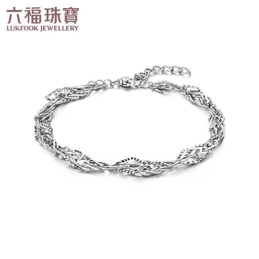 Lukfook Jewelry Platinum 950 rippled platinum bracelet Price L04TBPB0023 Approximately 5.16 grams
