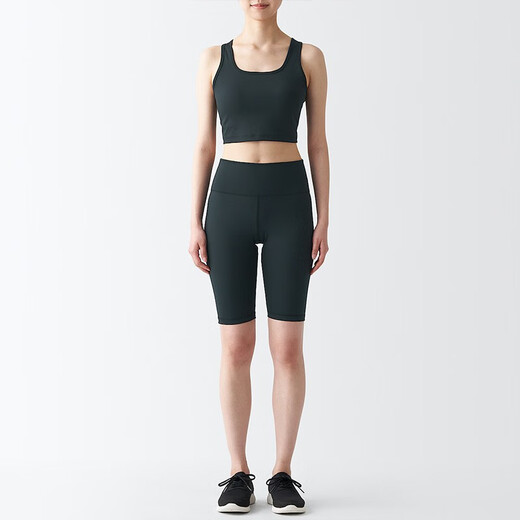 MUJI Walker Women's Easy-Drying Half-Length Leg Pants BIG04A3S Leggings Black S