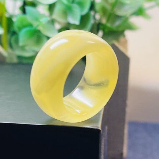 Ultimate natural beeswax ring, beeswax ring, amber ring, running ring, accessories, natural fidelity, chicken fat yellow beeswax, 52.1mm, No. 13 inner diameter, 16.6 circumference