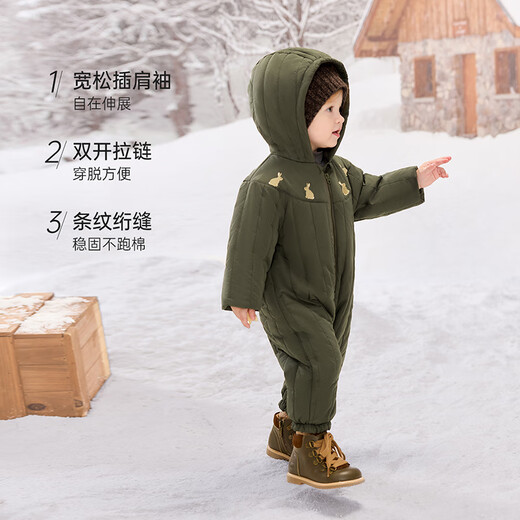 Babylove baby jumpsuit winter thickened quilted clothes going out hooded hooded three-proof baby warm cotton clothes winter clothes