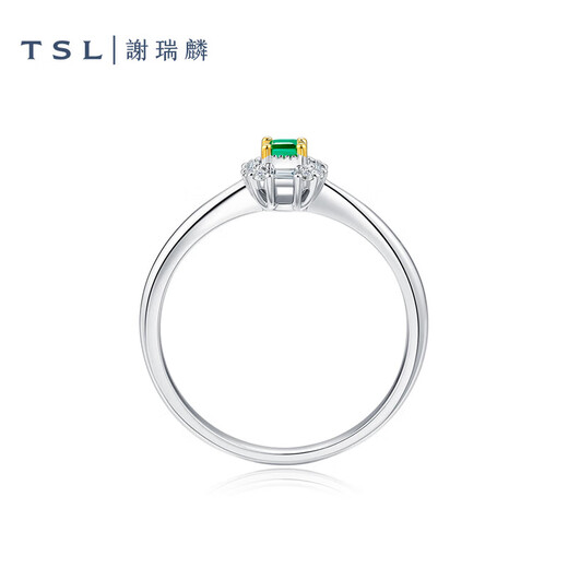 Xie Ruilin (TSL) 18K gold ring Linlang series emerald diamond ring BE427 (64816) No. 11 ring