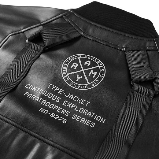 VIP flying trendy brand 2025 autumn leather jacket men's pilot leather jacket handsome motorcycle suit loose functional workwear jacket black M