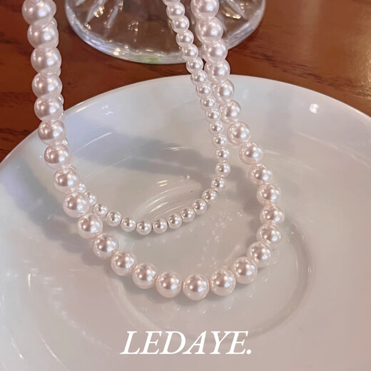 Mu Qian Pearl Necklace Young Design Clavicle Chain Women 2024 New Artificial Anti-Pearls for Mothers Niche Pearl Necklace 8MM