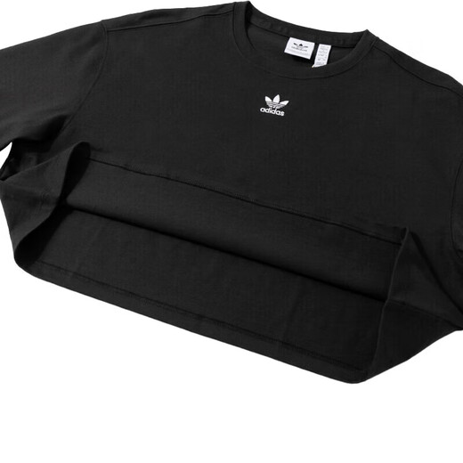 阿迪达斯 （adidas）三叶草短袖女装2025年夏季新款圆领短款运动服跑步健身透气休闲T IT9887黑色 XS