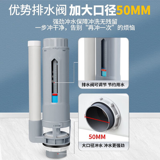 OLSA household squat toilet water tank adjustable 10L high-impact flushing tank bathroom toilet water tank A3 standard equipment + nail-free stickers