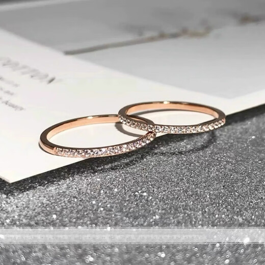 Fat Donglai's same style 18k gold broken diamond ring with row of diamonds 18 platinum yellow l gold diamond row ring gold 9 US size (counter 18-19 Hong Kong number)