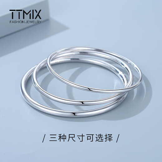 TTMIX women's platinum bracelet pt999 women's style platinum round bracelet smooth hollow plain ring bracelet for my wife 52mm weight 13.23g thick 3.9mm
