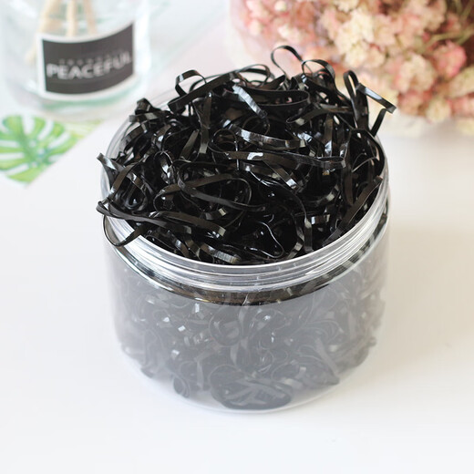 Jing Xiaodi approximately 500 thickened and thickened disposable rubber band headbands high elastic hair rope children's rubber band hair band black