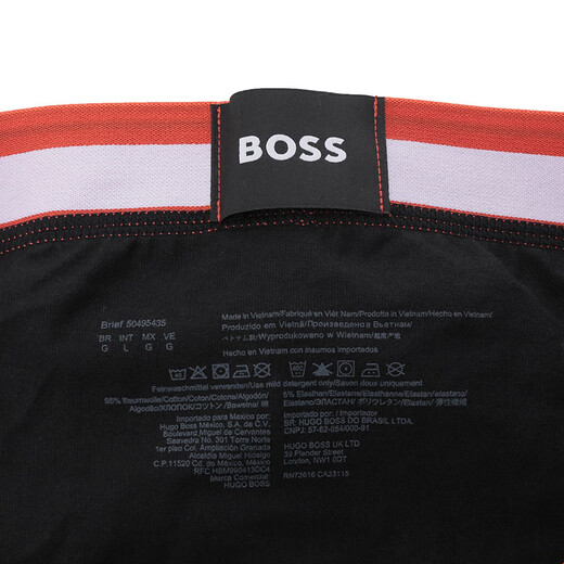 雨果博斯（HUGO BOSS）男士棉质徽标腰带三角内裤三件套装男装礼物男 50495435 967 黑色多色 XS