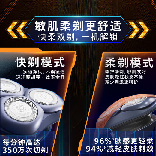 Philips (PHILIPS) Electric Shaver Tornado 3 Series PRO Shaver Gift Box Fengchi Shaving 6D Floating Head Birthday Gift for Husband, Boyfriend, and Father