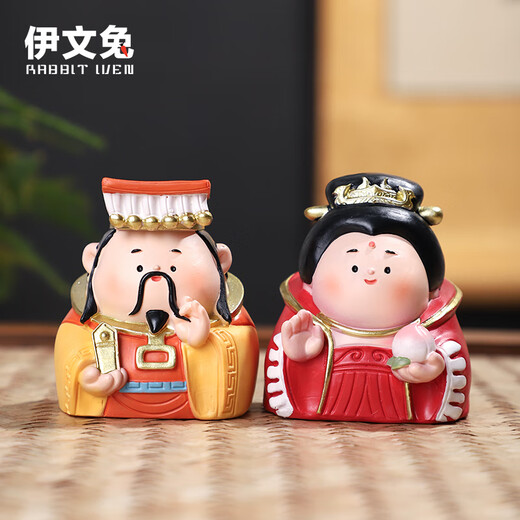 伊文兔（THE RABBIT IVEN）福气小神仙摆件国潮办公室摆件乔迁之喜搬家礼物生日礼物伴手礼 福气小神仙6个组合+礼袋