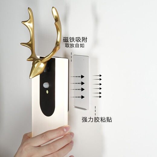 Intelligent human body induction lamp for home aisles, Nordic light luxury, charging, automatic lighting, voice control, light control, magnetic suction, wiring-free, corridor, staircase, corridor, living room, wall lamp, night light, others, square black warm light (human body induction)