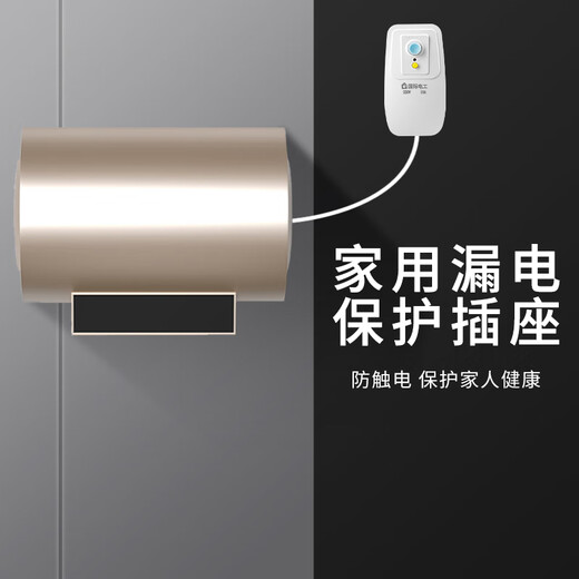 国际电工漏电保护插头16a空调10a电热水器防触电电源漏保开关插座 10A加厚款漏保插头【直插款】