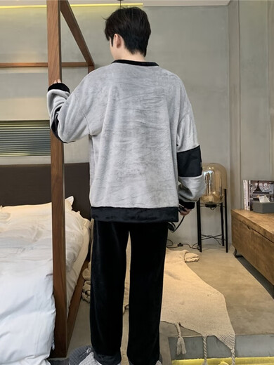 Herbst- und Winterflanell des Pyjama-Herren-Herren-Herren-Cartoons unter jungen Menschen losen Hauskleidung Wyex3883 L (Empfohlen 90-115 Jin [Jin gleich 0,5 kg]) alle Größe