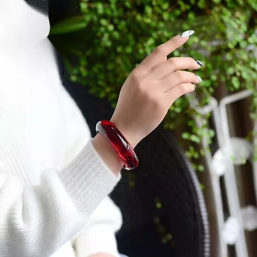 SNQP beeswax bracelet comes with certificate blood amber Burmese amber raw stone carved ladies style bracelet gift ring 54-56mm