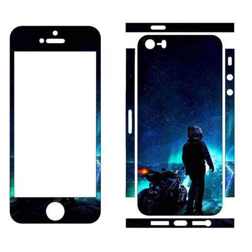 膜鹿堂适用适用iPhone5S彩膜前后苹果SE钢化膜卡通5代后壳贴纸来图定制 米白色 i5/5S/SE钢13895iphone