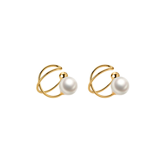 Warme Farben commuting versatile Japanese style simple imitation pearl non-pierced ear clips temperament cross line earrings a pair of ear clips