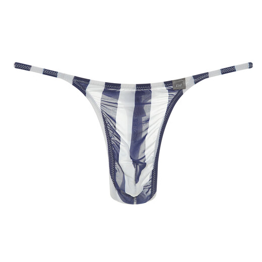 U&I men's sexy thong one-piece upward bag ultra-thin ice silk trendy pattern brand underwear 1117-P black X red dots 1 pair 2XL