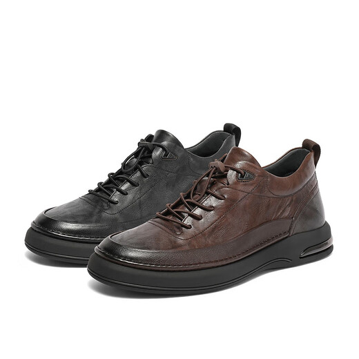 Belle Fashion Commuting Business Leather Shoes Men's Autumn Lace-up Comfortable Casual Leather Shoes 8CS01DM3 Pre-sale Black Single Liner 41 (255mm)