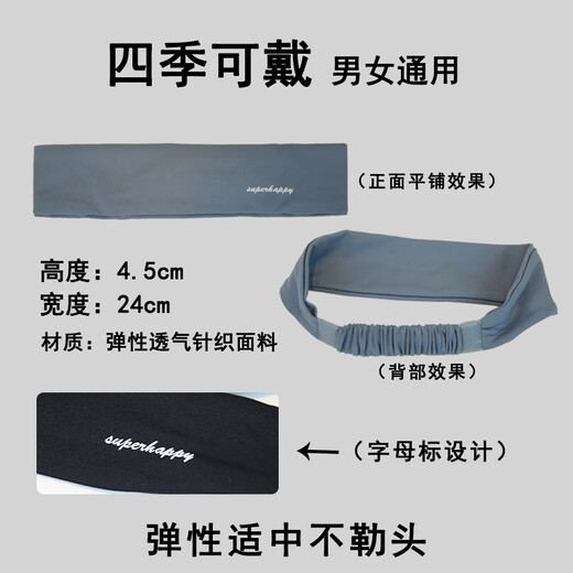 MOLC sports headband men's anti-sweat running sweat guide yoga headscarf women's headband men's fitness basketball headgear new black letter headband unisex F2033