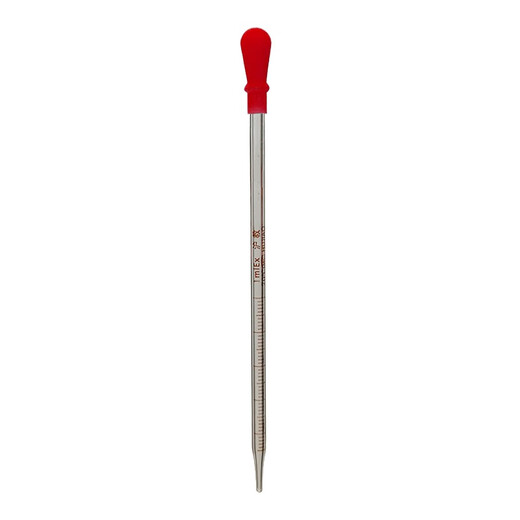 Shunjiang Glass scale dropper Pipedropper Biochemistry teaching instruments Science laboratory experimental equipment 1mL scale dropper with 1 red skin head