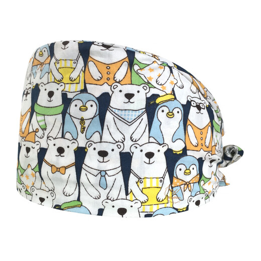 
Juichanpan hat, hair-proof and fashionable pure cotton women's bag-toe surgical hat, cute nurse hat 12202 no button-adjustable