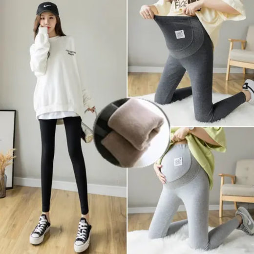 MOKPBLE large size spring and autumn bottoming tummy trousers for pregnant women 200 Jin Jin is equal to 0.5 kg Fat mm elastic outer wear pregnant women winter plus velvet small-leg cotton trousers Black spring and autumn style 1 pack 4XL recommended 180-220 Jin Jin is equal to 0.5 kg