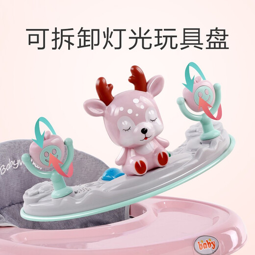 ANGI BABY婴儿学步车多功能防侧翻6/7-18个月婴幼儿学走路男女孩可坐助步车