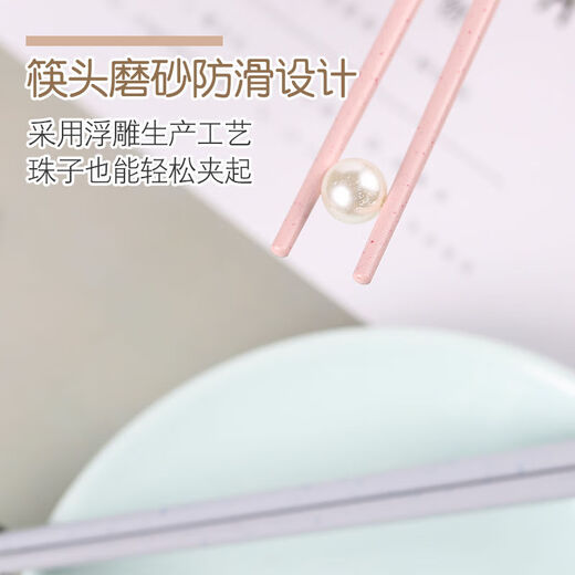 鹏柏福瑞日式多彩塑料筷子 小麦秸秆合金筷子家用筷子滑耐高温SN3271 三色3双粉青紫各1双 金福