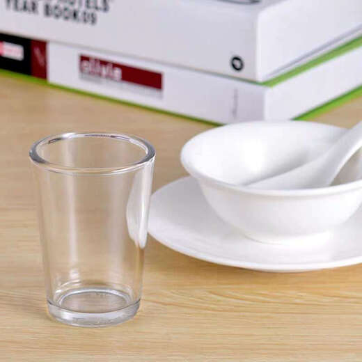 One Liang White Wine Glass Set Household Small One Small Wine Glass Two Liang Half Tempered Cup Beer Cup Water Cup 2 Liang Straight Tempered Cup Thickened 10 Pack