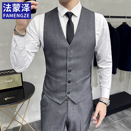 Juego de chalecos de traje de traje de Farmontje Groomsmen de bodas para hombres Negocios informales de ropa de trabajo de gran tamaño