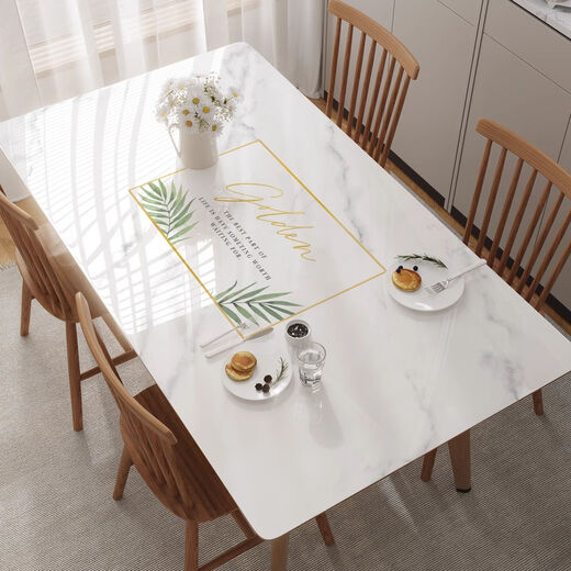 Colorful butterfly tablecloth no-wash waterproof and oil-proof pvc dining table mat light luxury high-end soft glass living room coffee table mat tablecloth cyan daisy 80*140cm