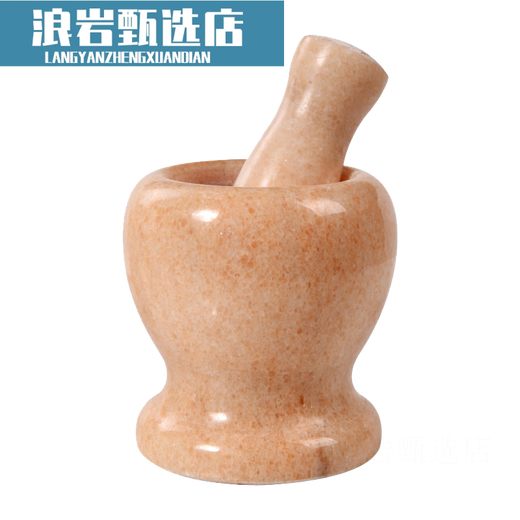 Garlic mortar, stone garlic pounder, stone mortar, household mashing jar, medicine pounding bowl, manual old-fashioned garlic masher, natural stone, Taishan stone black stone mortar with stone hammer