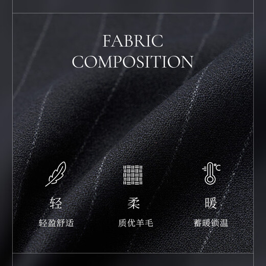 Guillaume de Mons Aojia pure wool double-breasted suit suit men's slim business formal attire professional groom wedding suit complete set for men navy striped top + trousers 185 48